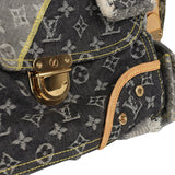 Pre-owned Louis Vuitton Patchwork Bowly Bag Grey Monogram Denim Gold Hardware