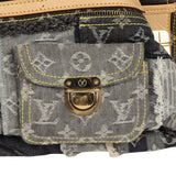 Pre-owned Louis Vuitton Patchwork Bowly Bag Grey Monogram Denim Gold Hardware