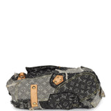 Pre-owned Louis Vuitton Patchwork Bowly Bag Grey Monogram Denim Gold Hardware