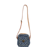 Pre-owned Louis Vuitton Camera Crossbody Bag Blue Monogram Denim Gold Hardware