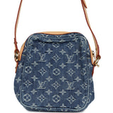 Pre-owned Louis Vuitton Camera Crossbody Bag Blue Monogram Denim Gold Hardware