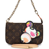 Louis Vuitton X Takashi Murakami Panda Pochette Accessories Brown Monogram Gold Hardware