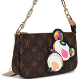 Louis Vuitton X Takashi Murakami Panda Pochette Accessories Brown Monogram Gold Hardware