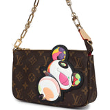 Louis Vuitton X Takashi Murakami Panda Pochette Accessories Brown Monogram Gold Hardware