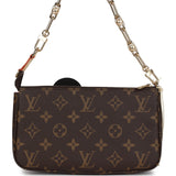 Louis Vuitton X Takashi Murakami Panda Pochette Accessories Brown Monogram Gold Hardware