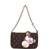 Louis Vuitton X Takashi Murakami Panda Pochette Accessories Brown Monogram Gold Hardware