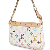 Louis Vuitton X Takashi Murakami Pochette Accessories White Multicolored Monogram Gold Hardware