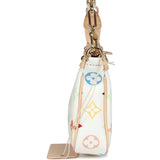 Louis Vuitton X Takashi Murakami Pochette Accessories White Multicolored Monogram Gold Hardware