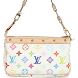 Louis Vuitton X Takashi Murakami Pochette Accessories White Multicolored Monogram Gold Hardware