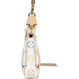 Louis Vuitton X Takashi Murakami Pochette Accessories White Multicolored Monogram Gold Hardware