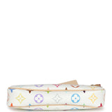 Louis Vuitton X Takashi Murakami Pochette Accessories White Multicolored Monogram Gold Hardware