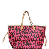 Pre-owned Louis Vuitton X Stephen Sprouse Neverfull GM Fuchsia Pink Monogram Graffiti Gold Hardware