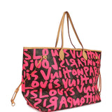 Pre-owned Louis Vuitton X Stephen Sprouse Neverfull GM Fuchsia Pink Monogram Graffiti Gold Hardware