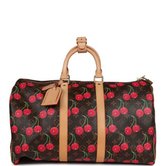 Vintage Louis Vuitton x Takashi Murakami Cerises Keepall 45 Monogram Cherry Gold Hardware