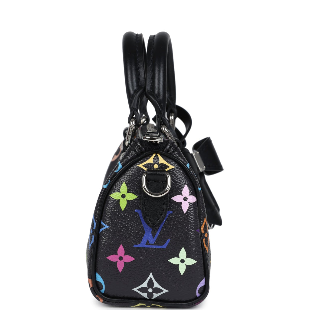 louis vuitton backpack multicolor black backpack Louis Vuitton X Takashi Murakami Speedy Bandouliere Nm Bag Monogram Multicolor Nano Satchel