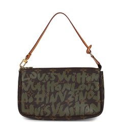 Vintage Louis Vuitton x Stephen Sprouse Pochette Accessories Khaki Graffiti Gold Hardware