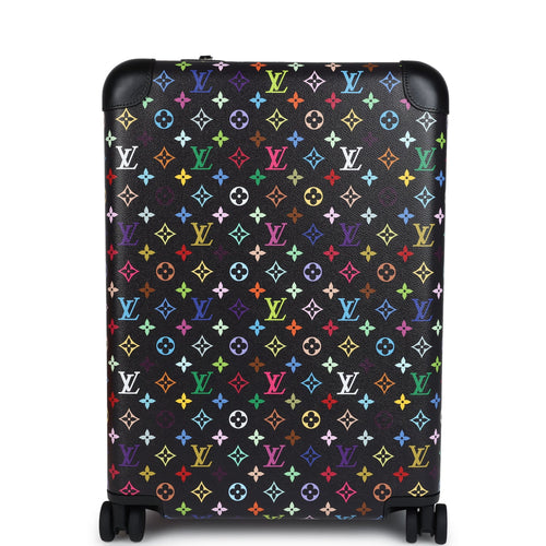 Louis Vuitton X Takashi Murakami Horizon 55 Rolling Suitcase Black Multicolor Monogram Silver Hardware