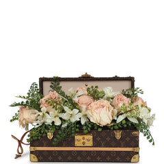 Pre-owned Louis Vuitton Malle Fleurs Trunk Brown Monogram Brass Hardware