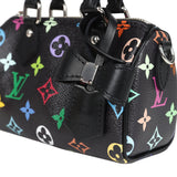 Louis Vuitton X Murakami Nano Speedy Bag Black Multicolor Monogram Silver Hardware - Thumbnail View 6