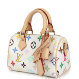 Louis Vuitton X Murakami Nano Speedy Bag White Multicolor Monogram Gold Hardware - Thumbnail View 3