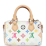 Louis Vuitton X Murakami Nano Speedy Bag White Multicolor Monogram Gold Hardware - Thumbnail View 5