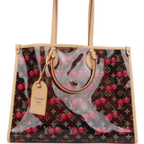 Louis Vuitton X Takashi Murakami On The Go GM Cherry Brown Monogram Vinyl Gold Hardware