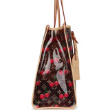 Louis Vuitton X Takashi Murakami On The Go GM Cherry Brown Monogram Vinyl Gold Hardware