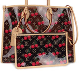 Louis Vuitton X Takashi Murakami On The Go GM Cherry Brown Monogram Vinyl Gold Hardware