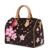 Louis Vuitton X Takashi Murakami Cherry Blossom Speedy 25 Bandouliere Brown Monogram Gold Hardware