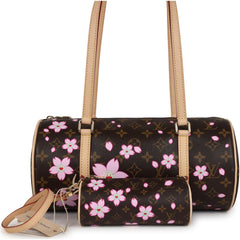 Louis Vuitton X Takashi Murakami Cherry Blossom Papillon Brown and Pink Monogram Gold Hardware
