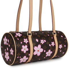 Louis Vuitton X Takashi Murakami Cherry Blossom Papillon Brown and Pink Monogram Gold Hardware