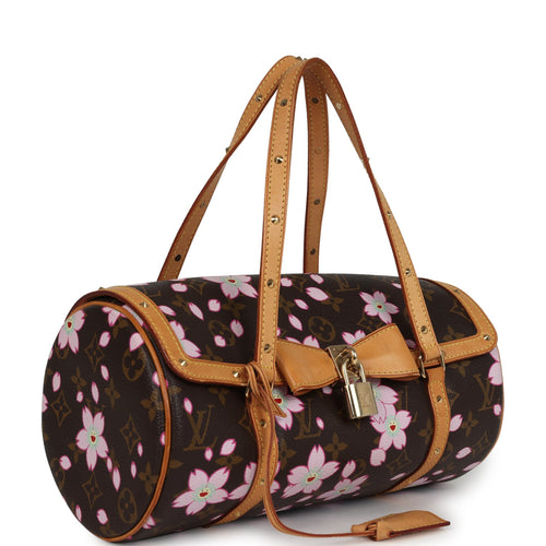 Vintage Louis Vuitton X Takashi Murakami Papillon Brown Monogram Cherry Blossom Gold Hardware
