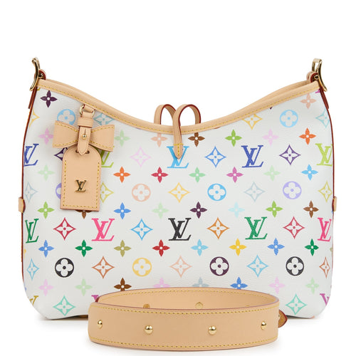 Louis Vuitton X Murakami Carryall PM White Multicolor Monogram Gold Hardware