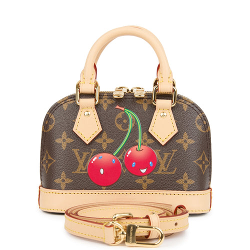 Louis Vuitton X Takashi Murakami Nano Alma Cherry Brown Monogram Gold Hardware