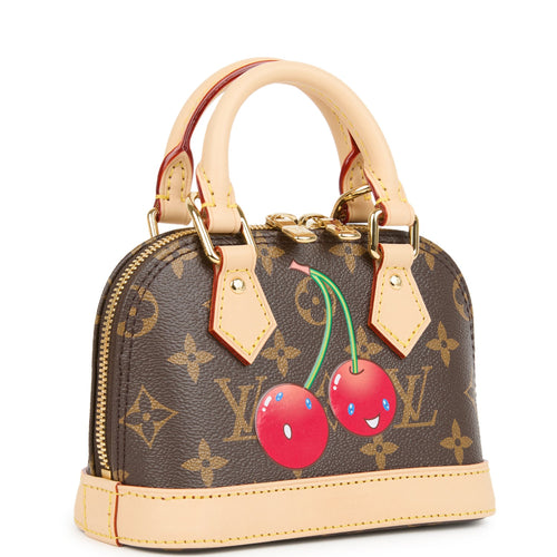 Louis Vuitton X Takashi Murakami Nano Alma Cherry Brown Monogram Gold Hardware