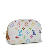 Louis Vuitton X Takashi Murakami Cosmetic Pouch PM White Multicolored Monogram Gold Hardware