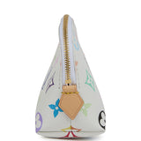 Louis Vuitton X Takashi Murakami Cosmetic Pouch PM White Multicolored Monogram Gold Hardware