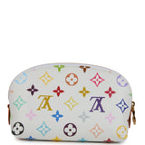 Louis Vuitton X Takashi Murakami Cosmetic Pouch PM White Multicolored Monogram Gold Hardware