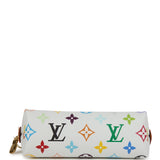 Louis Vuitton X Takashi Murakami Cosmetic Pouch PM White Multicolored Monogram Gold Hardware