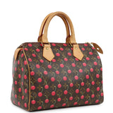 Vintage Louis Vuitton x Takashi Murkami Cheries Speedy 25 Brown and Red Monogram Cherry Gold Hardware