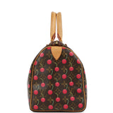 Vintage Louis Vuitton x Takashi Murkami Cheries Speedy 25 Brown and Red Monogram Cherry Gold Hardware