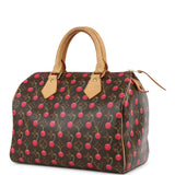 Vintage Louis Vuitton x Takashi Murkami Cheries Speedy 25 Brown and Red Monogram Cherry Gold Hardware