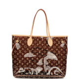 Louis Vuitton "Mykonos" Cities Neverfull GM Brown and Blue Monogram Vinyl Gold Hardware