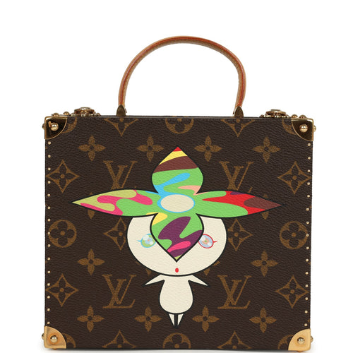 Vintage Louis Vuitton x Takashi Murakami Flower Head Jewelry Trunk Brown Multi Monogram Brass Hardware