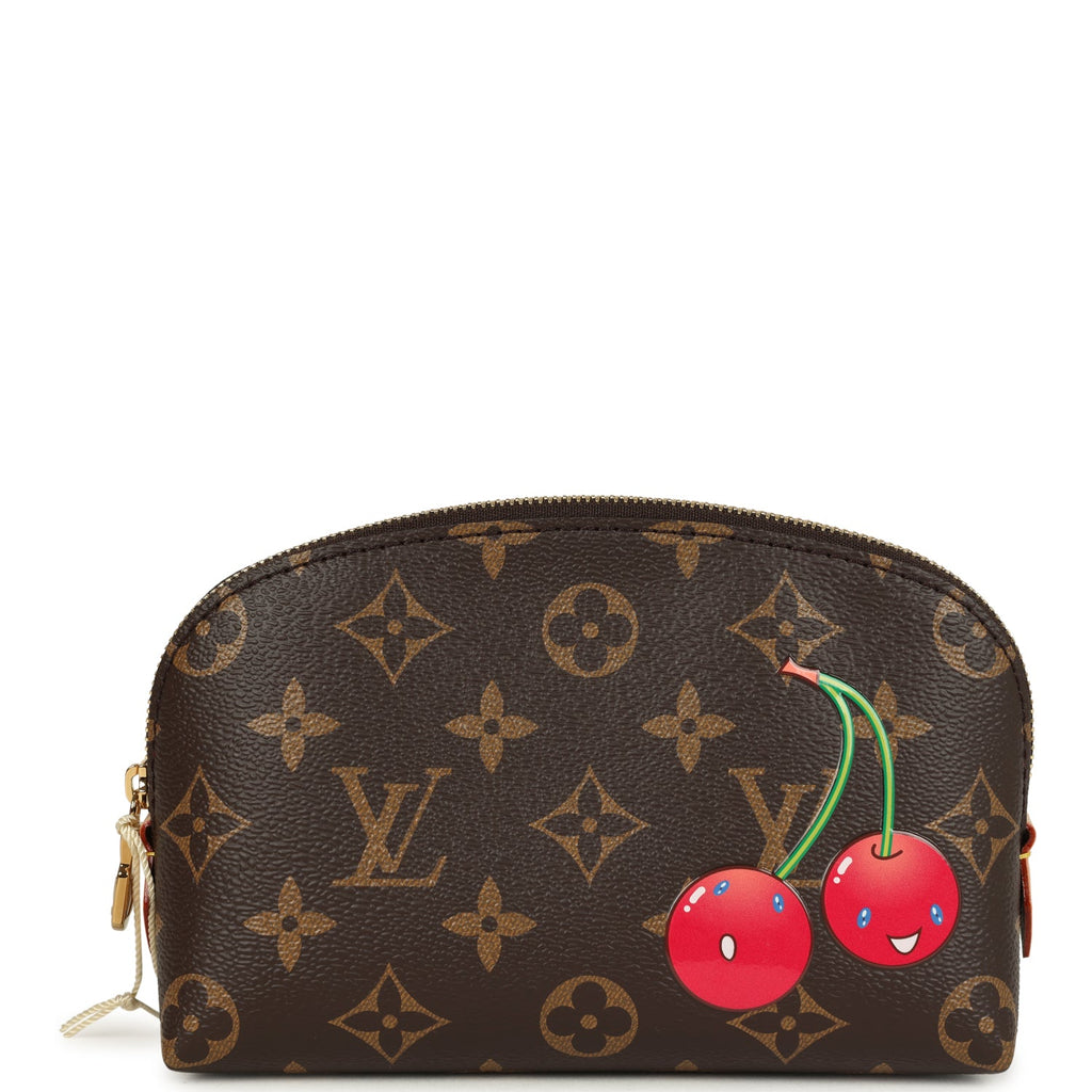 Louis Vuitton X Takashi Murakami Cherry Cosmetic Pouch Brown Monogram