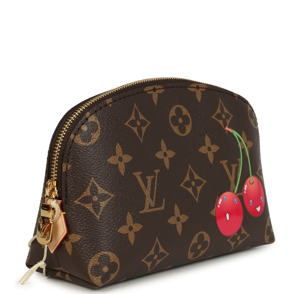 Louis Vuitton X Takashi Murakami Cherry Cosmetic Pouch Brown Monogram