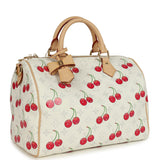 Louis Vuitton X Takashi Murakami Soft Speedy Bandouliere 30 Cherry White Monogram Gold Hardware - Thumbnail View 2