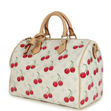 Louis Vuitton X Takashi Murakami Soft Speedy Bandouliere 30 Cherry White Monogram Gold Hardware - Thumbnail View 5