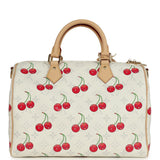 Louis Vuitton X Takashi Murakami Soft Speedy Bandouliere 30 Cherry White Monogram Gold Hardware - Thumbnail View 4