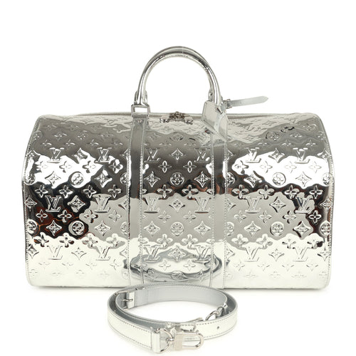 Louis Vuitton Keepall Bandouliere 50 Silver Monogram Miroir Silver Hardware